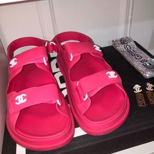 Pink Chanel Dad Sandals